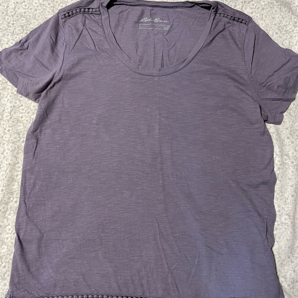 Eddie Bauer Women's Lavender Short Sleeve Tee